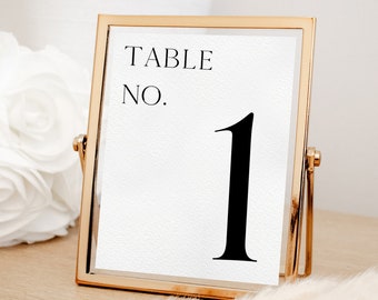 Minimalist table number card template, Simple, Clean, Wedding table number, editable, instant download, printable table number, baby shower