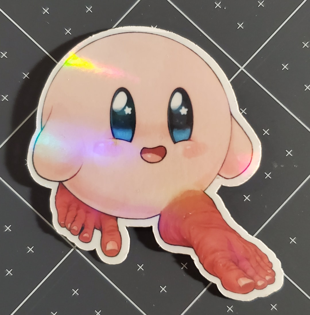 Kirby Feet Holographic Vinyl Sticker - Etsy