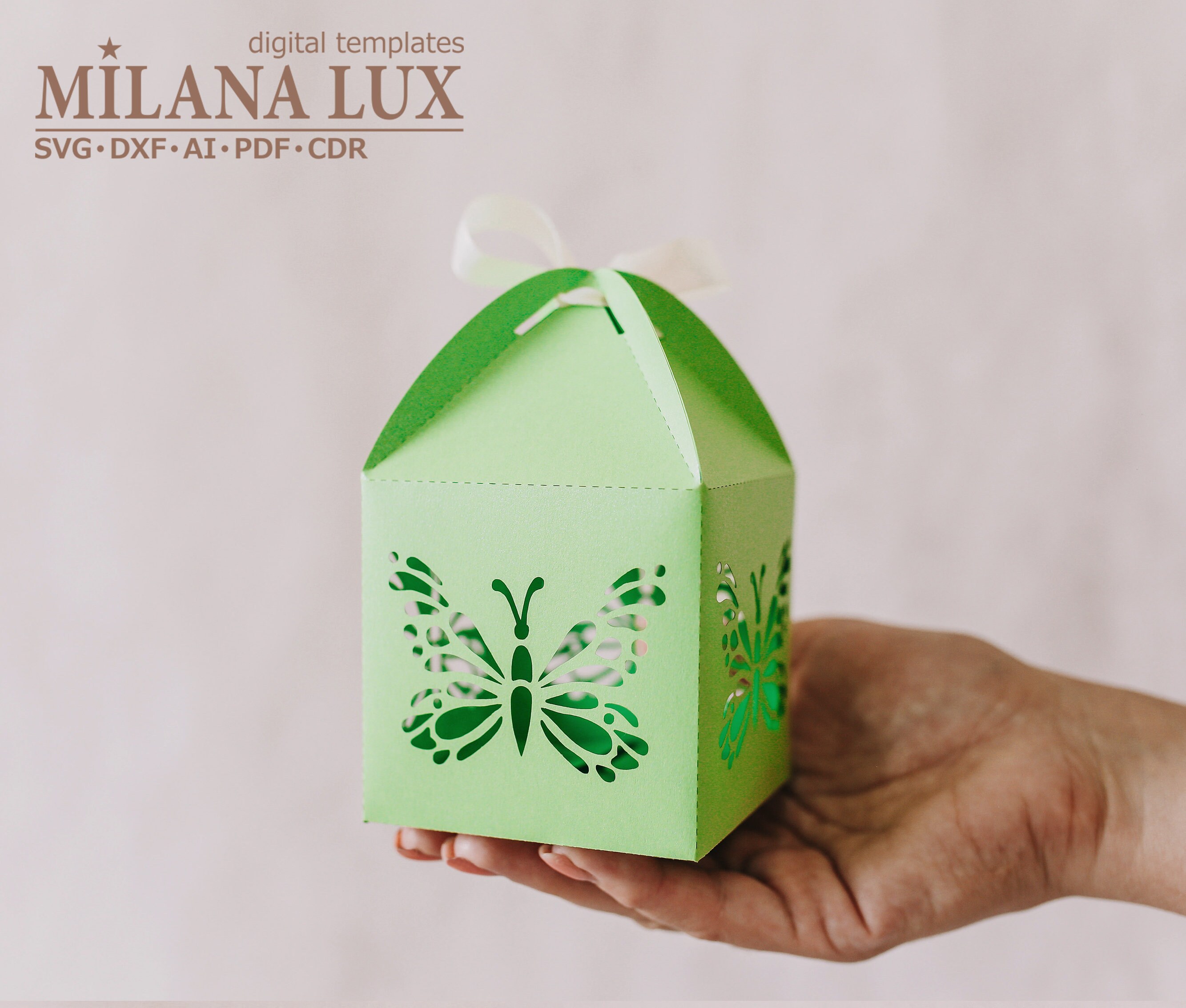 Butterfly Favor Box Svg Template Party Box Template Candy Etsy