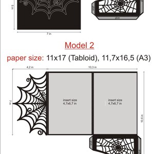 Halloween wedding invitation, Spider Web invite SVG template, pocket envelope 5x7, for Cricut, Laser Cut, papercut, Cameo svg dxf ai cdr image 2