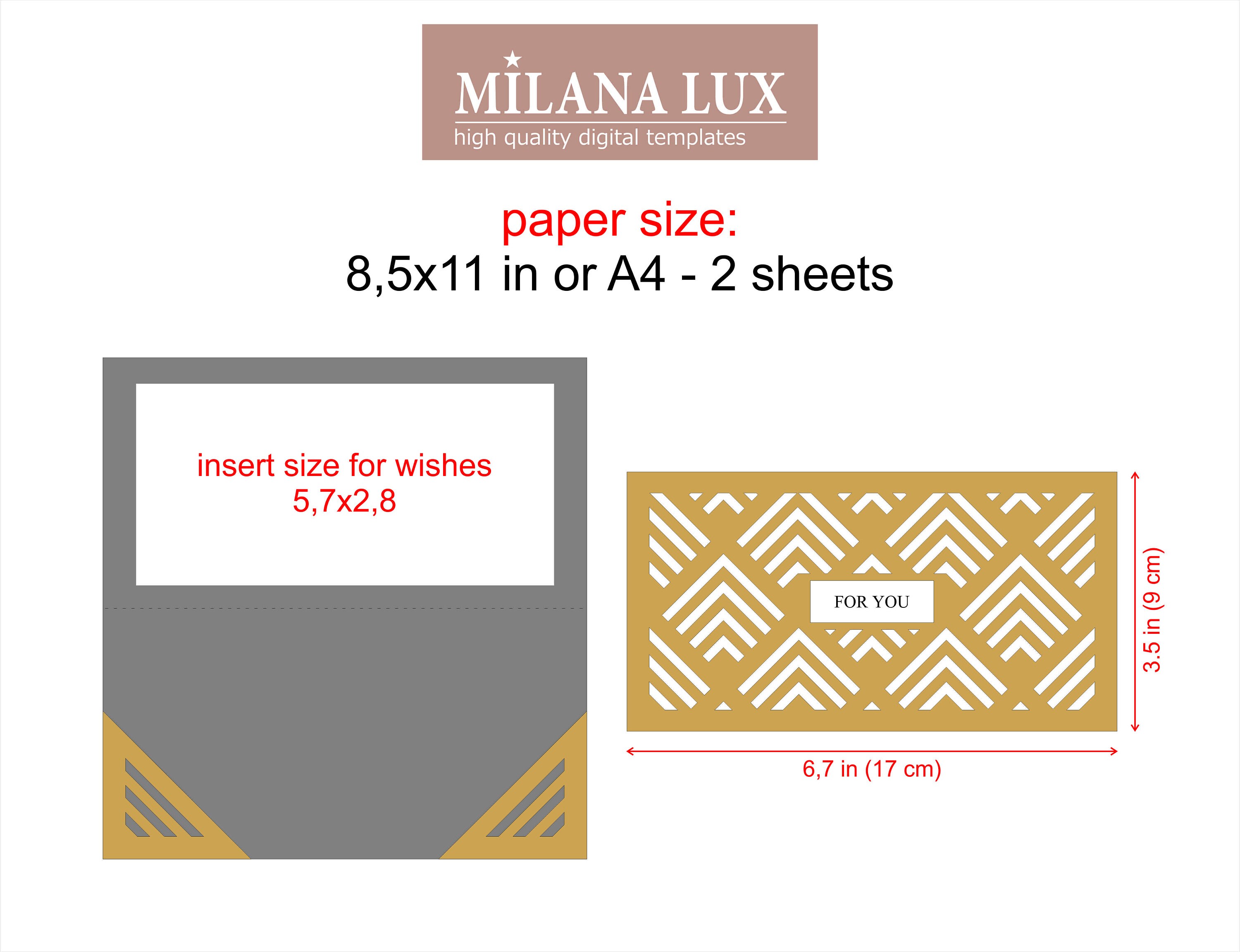 LUX Men's Cash Envelope Template SVG Money Holder Etsy UK