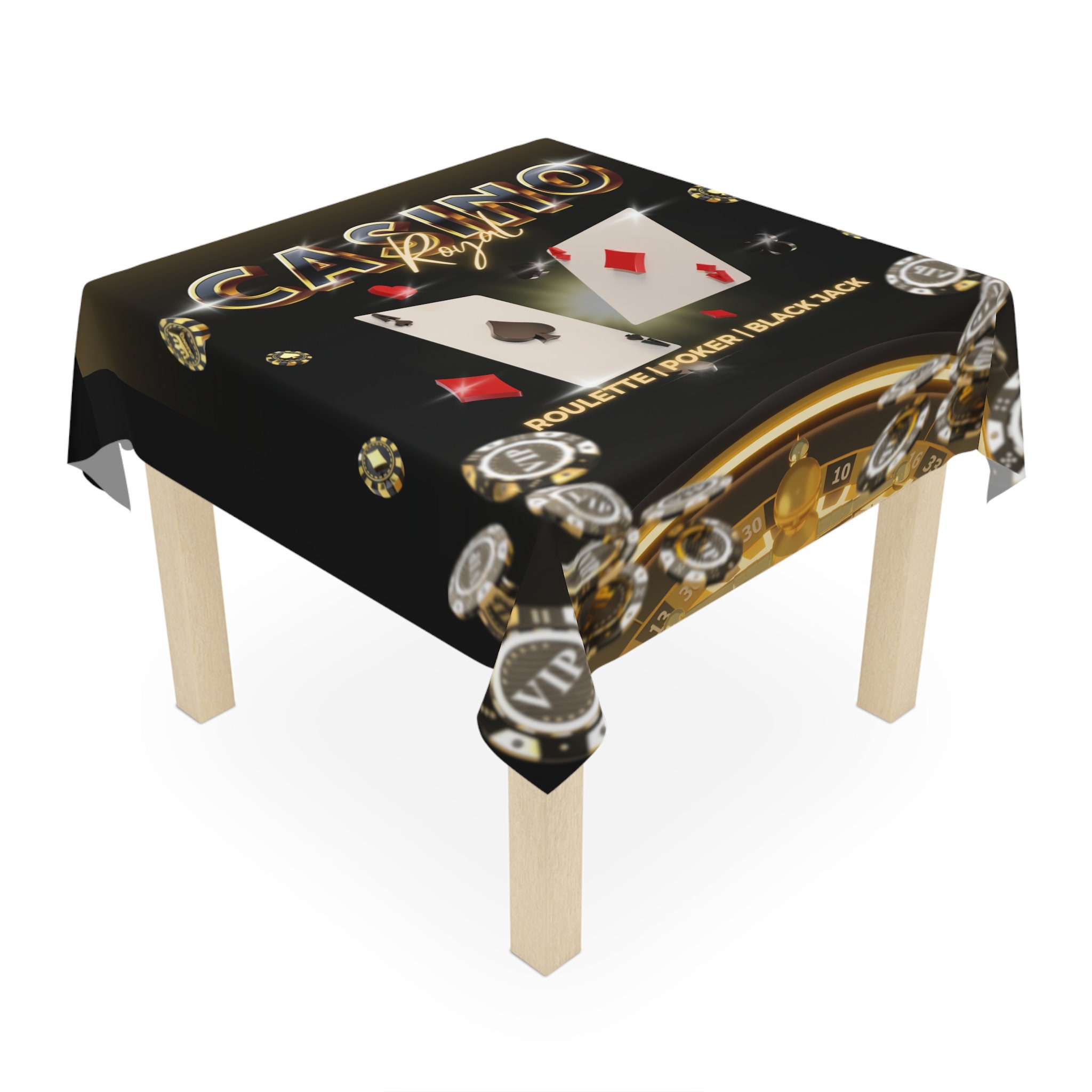 Custom Tablecloth, Casino Game Table Cloth, Game Night Party Supplies