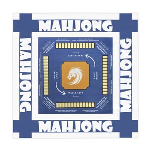 Mahjong Tablecloth with Rules, Beginner Friendly (55.1&quot; Square)