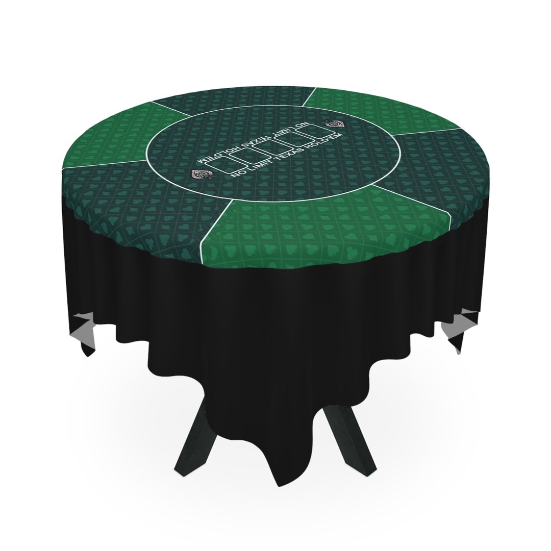 Texas Holdem Poker Tablecloth, Gaming Table Cloth, Square or Round