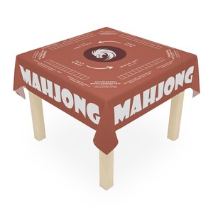 Custom Mahjong Tablecloth with Rules, Beginner Friendly