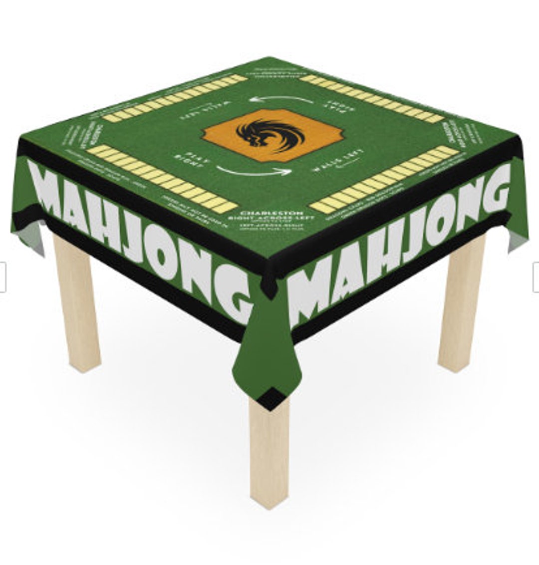 Mahjong Tablecloth With Rules, Instructions on Table Cloth, Size 55.1