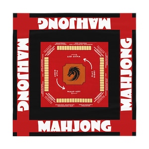 Mahjong Tablecloth with Rules, Beginner Instructions, 55.1&quot; Square