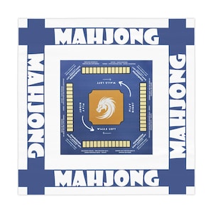 Mahjong Tablecloth with Rules, Beginner-Friendly Neoprene Game Mat (55.1&quot;x55.1&quot;)