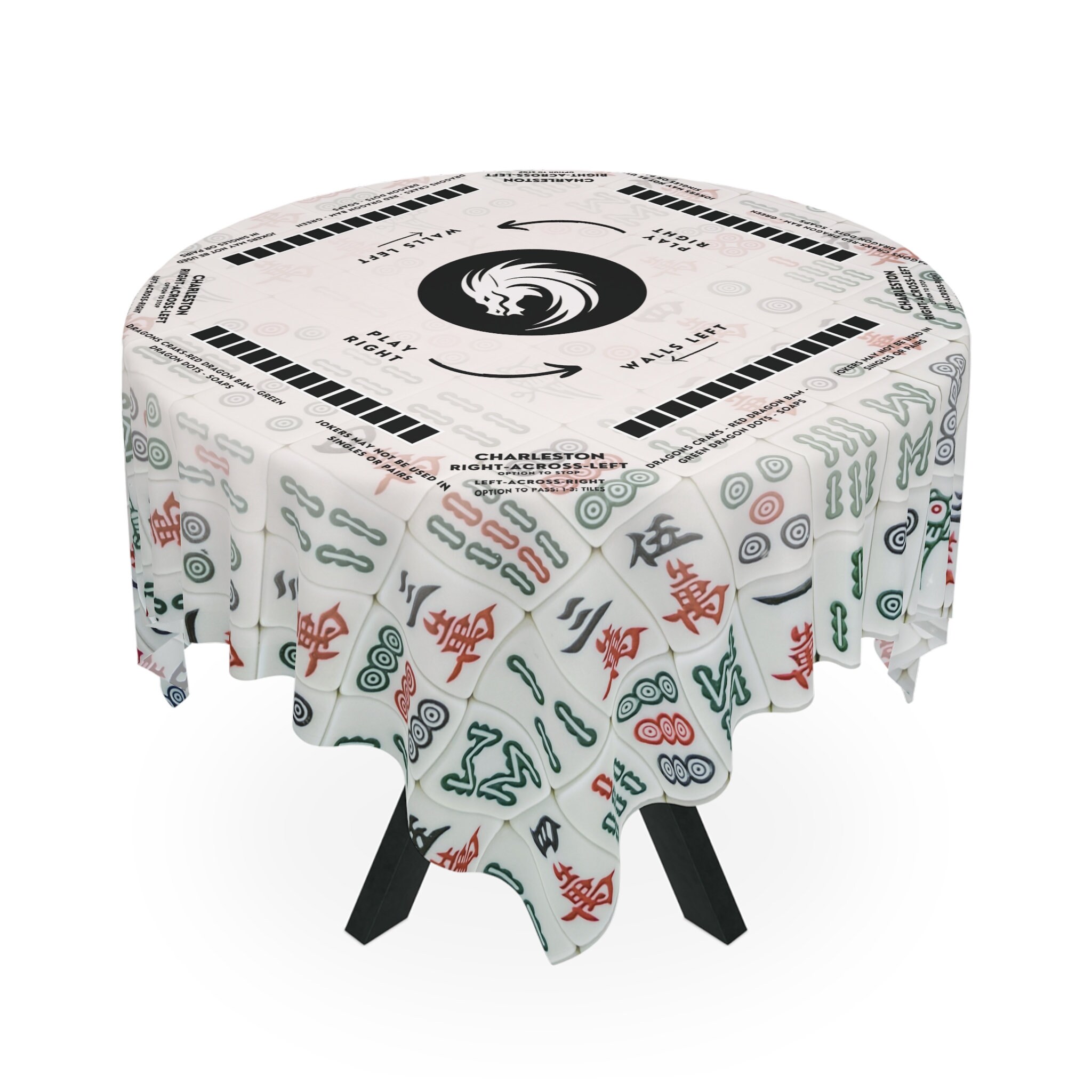Mahjong Tile Design Tablecloth With Instructions Mahjong Tablecloth