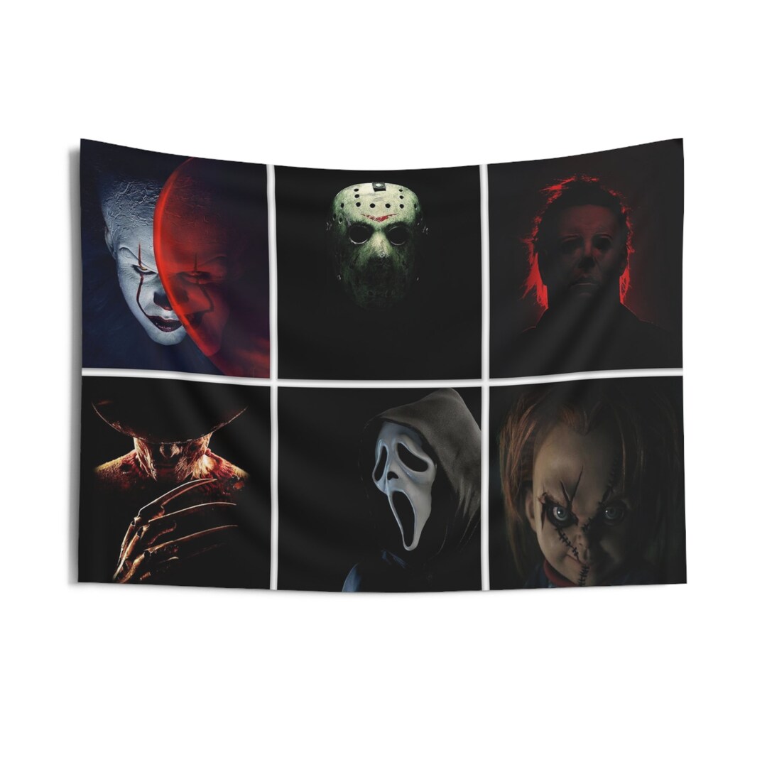 Horror Movie Tapestry, Halloween Decor, Horror Tapestry Gift, Scary