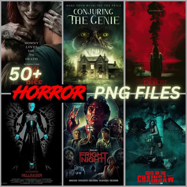 50+ Horror Png Bundle, Horror Movie Cover Bundle, Halloween Png Bundle, Best Quality for Large POD Products, like rugs, shower curtains etc