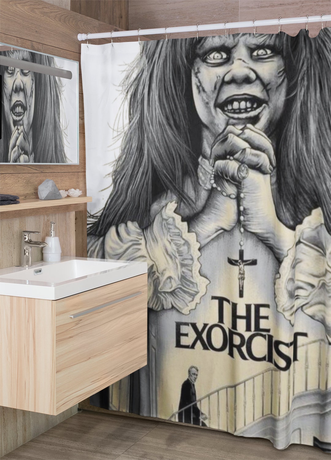 Bathroom Curtain, Scary Bathroom Curtain,horror Movie, Shower