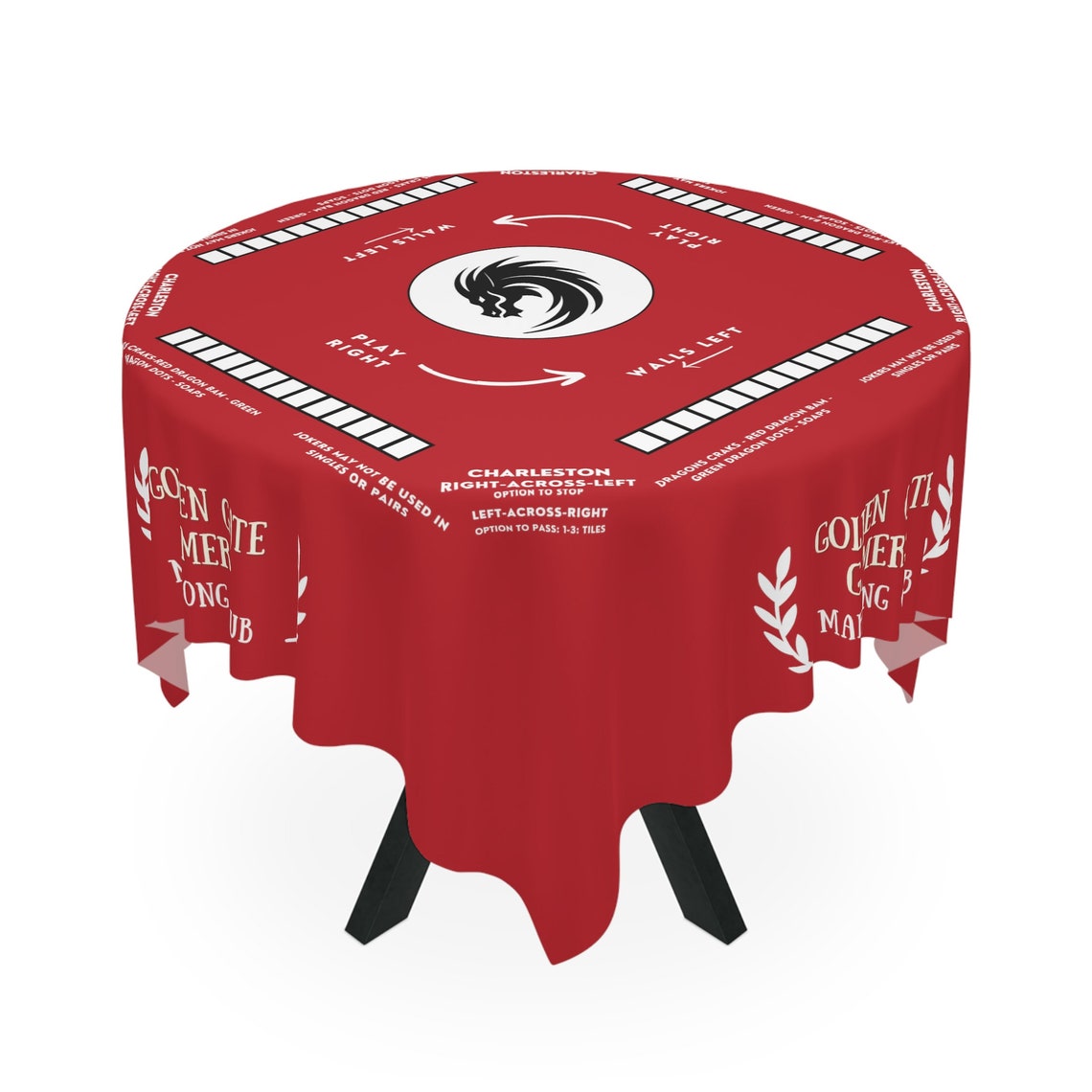 Personalized Mahjong Tablecloth With Rules on the Tablecloth, Represent