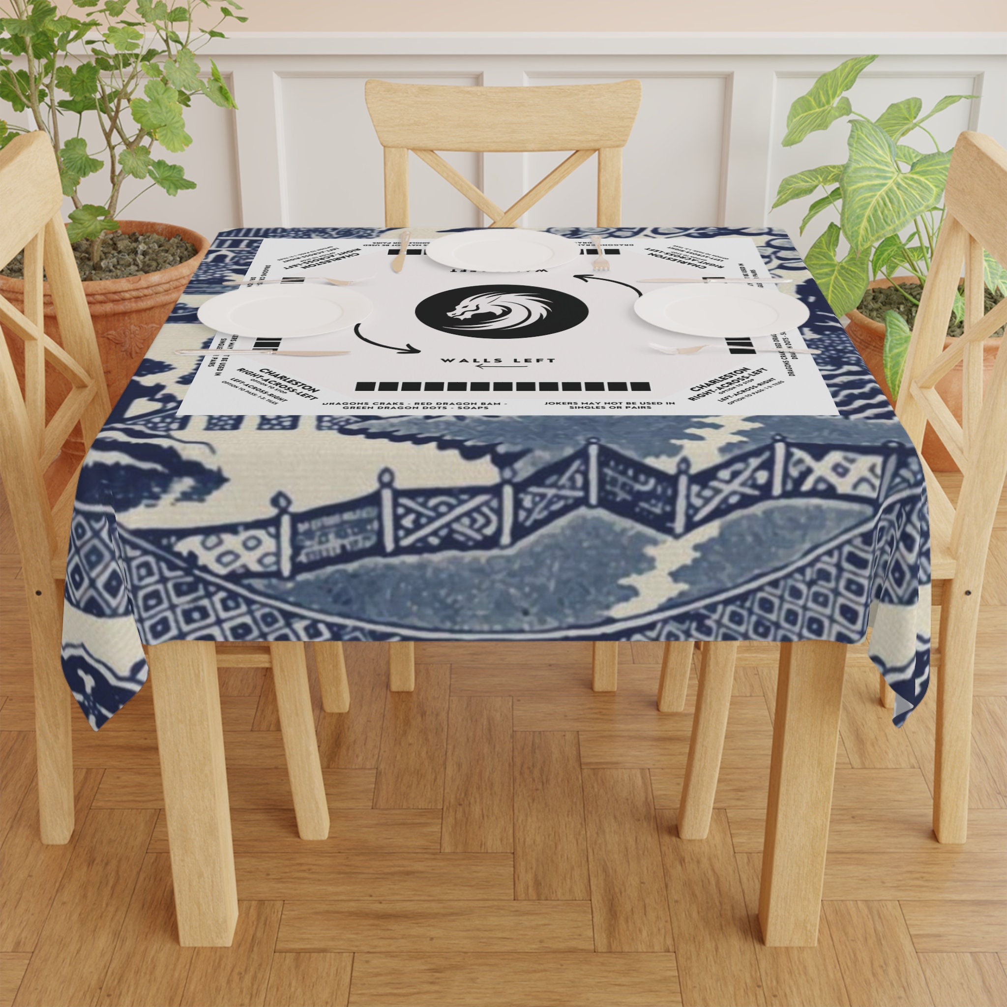 Modern Zen Mahjong Tablecloth With Instructions Mah Jongg Table Cover