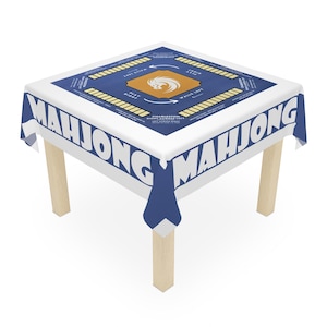 Mahjong Mat with Rules, Beginner Instruction Tablecloth (55.1 x 55.1 Size)