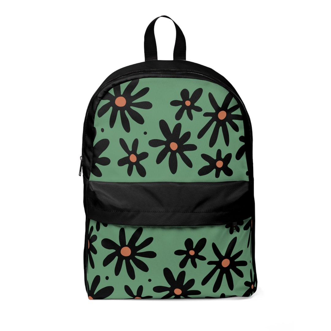 Backpack Flower Backpackbackpack Book Bag Knapsack Etsy