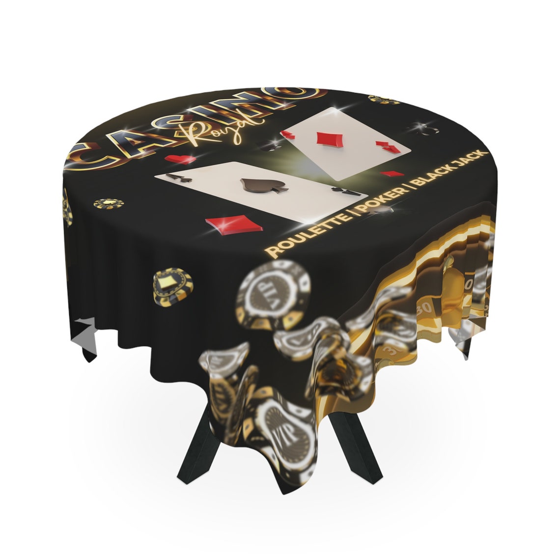 Custom Tablecloth, Casino Game Table Cloth, Game Night Party Supplies