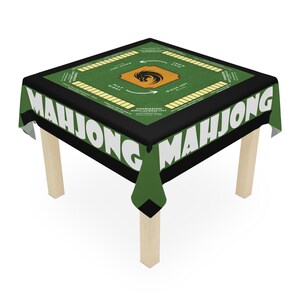 Mahjong Tablecloth with Rules, Beginner Friendly (55.1x55.1 inches)