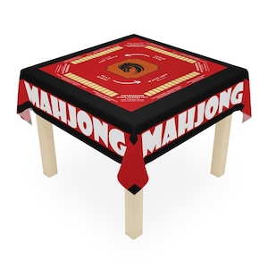 Mahjong Tablecloth with Rules, Beginner Friendly, 55.1&quot; Square