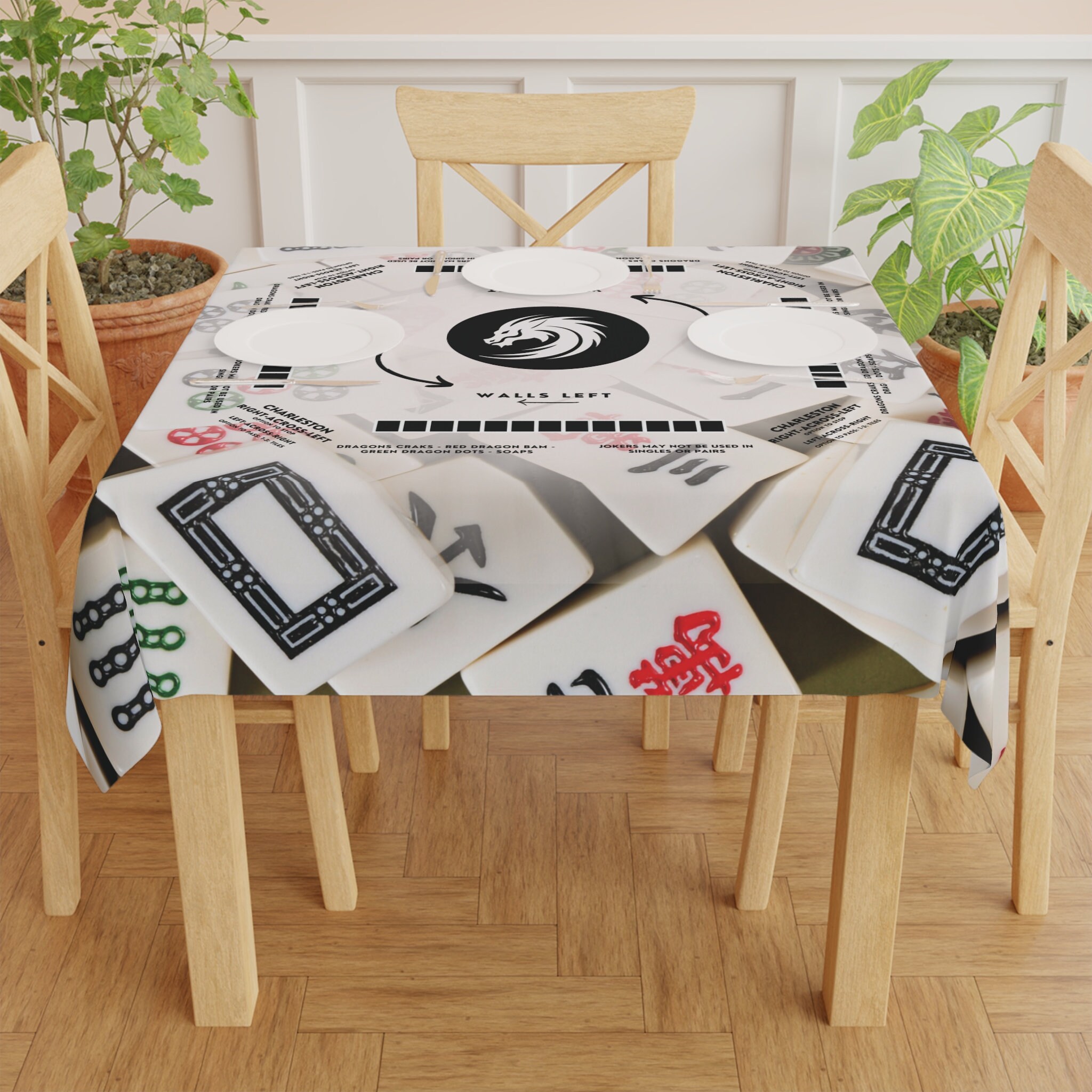 Mahjong Tile Design Tablecloth With Instructions Mahjong Tablecloth