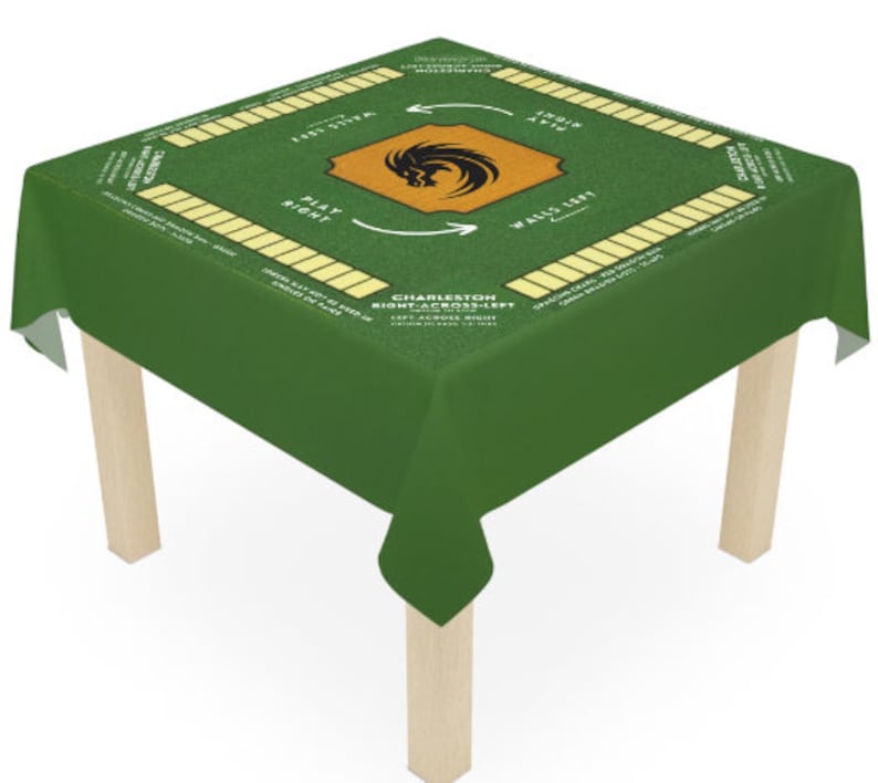Mah Jongg Mat With Rules, Mahjong Rules and Instruction Tablecloth Easy