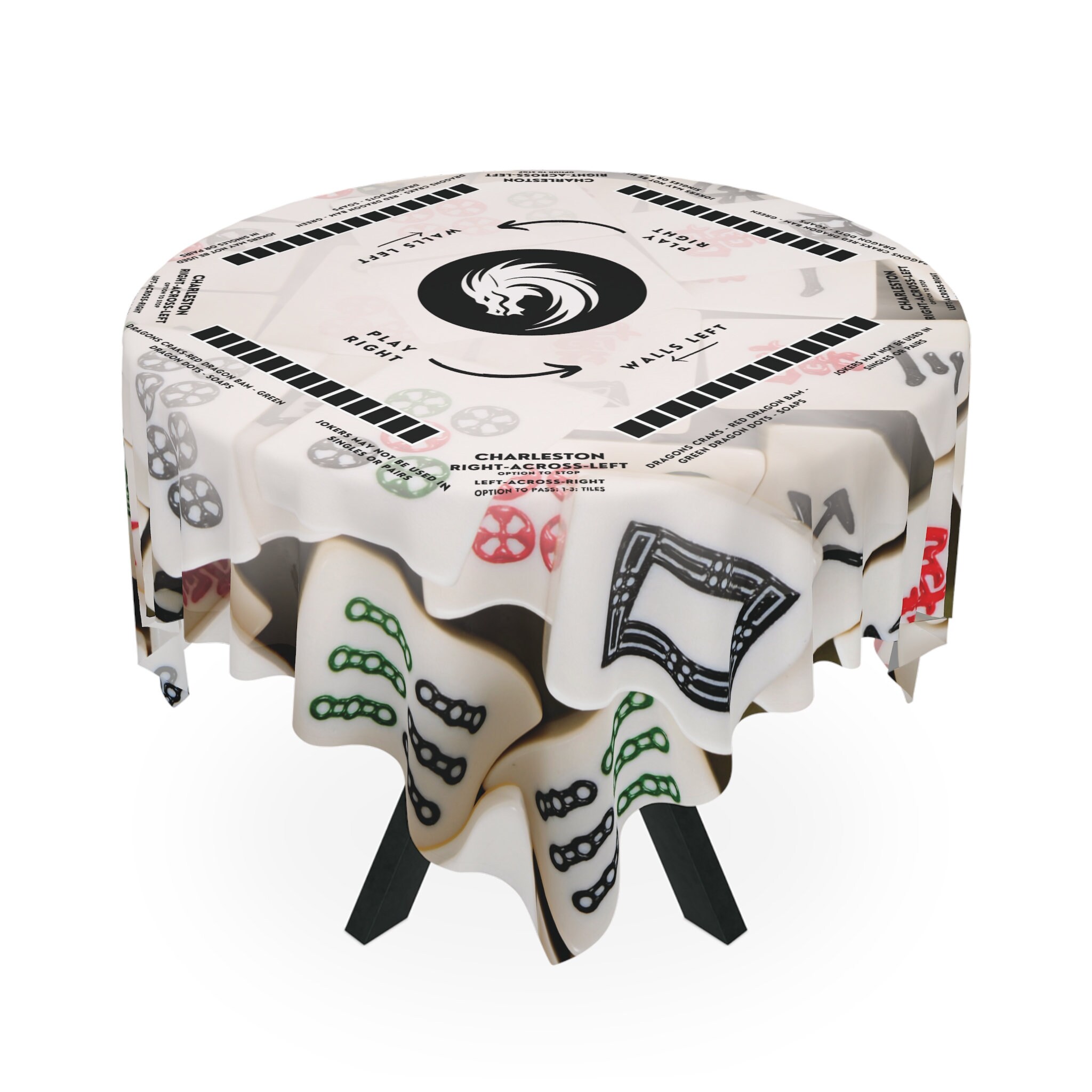 Mahjong Tile Design Tablecloth With Instructions Mahjong Tablecloth