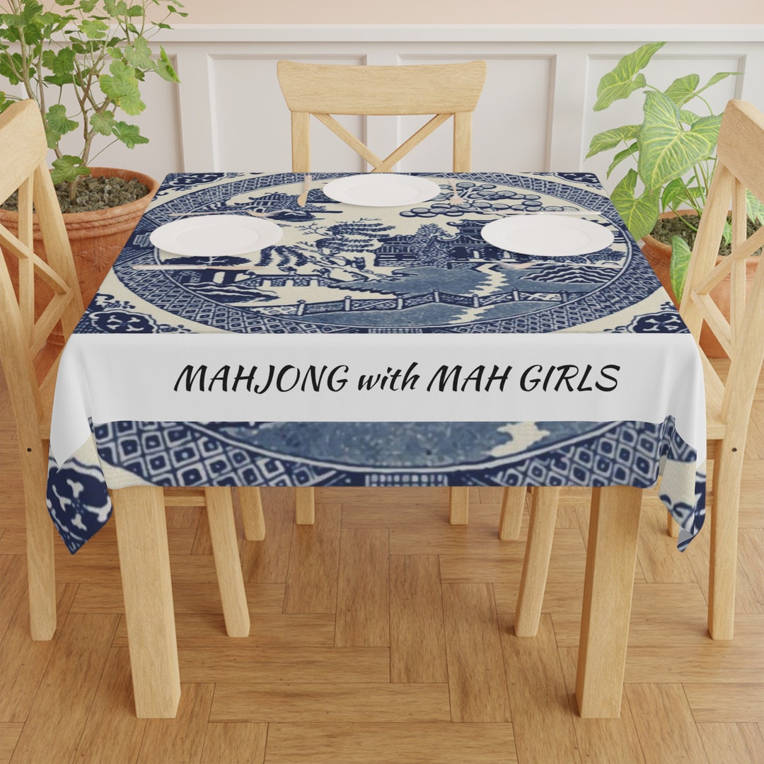 Mahjong Tablecloth, Chinoiserie Design Mahjongg Table Cloth Artistic