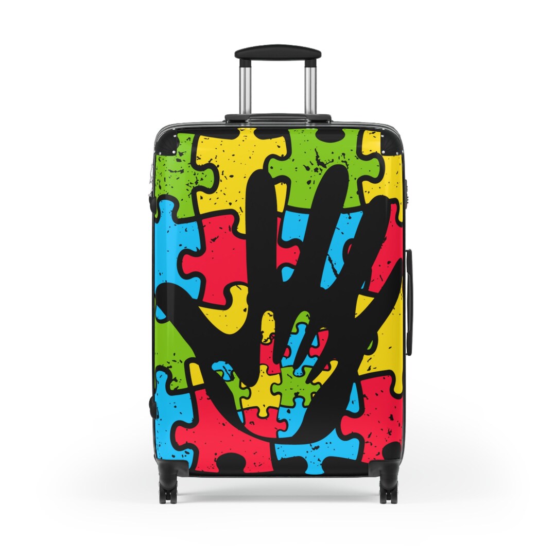 Suitcase Autism Awareness Luggage Suitecase Autism Etsy