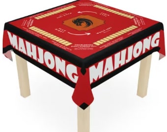 Tableau de Mahjong, règles de Mahjong et nappe d'instructions | Facile pour les débutants | Taille 55,1 x 55,1