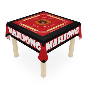 Mahjong Tablecloth with Rules, Beginner-Friendly, 55.1&quot; Square