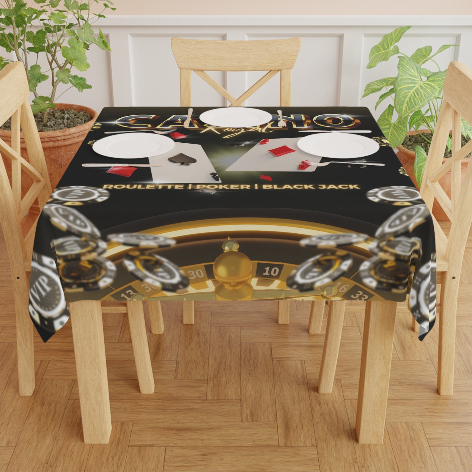 Custom Tablecloth, Casino Game Table Cloth, Game Night Party Supplies