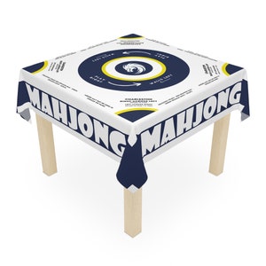 Mahjong Tablecloth with Rules, 55.1&quot; Square