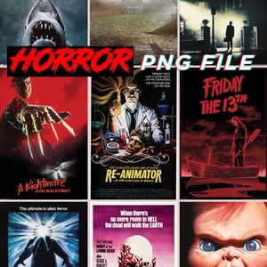 25+ Horror Png Bundle, On Sale Buy Now, Horror Movie Cover Bundle, Best Quality for Large POD Products, like rugs, shower curtains etc
