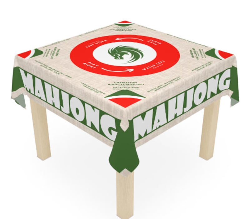 Mah Jongg Mat With Rules, Mahjong Rules and Instruction Tablecloth Easy