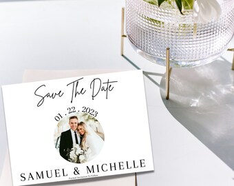 Save The Date Photo Editable Template | Wedding Save The Date Template | Save The Date With Photo | Photo Save The Date Template Printable