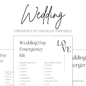 Wedding Checklist | Wedding Emergency Kit Planner Printable | Wedding Checklist Printable | Wedding Emergency Kit Checklist | Printable PDF