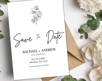 Wedding Save The Date Template | Save The Date | Save The Date Card | Save The Date Editable Template | Wedding Cards | Minimalist Wedding