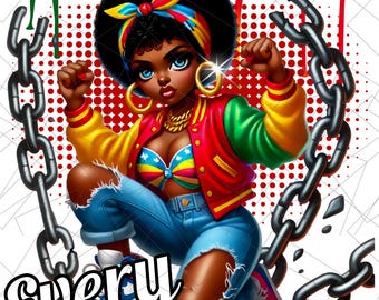 Breaking Chain Black History Png | Afro Woman PNG | Black and Proud Png | Black History Month PNG | Black and Proud PNG | Black Fist Png