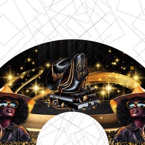 Clack Fan Squad | Where Them Fans At Fan Template | Boots on the Ground PNG | Clack Fan | Cowgirl Fan Template | Gift | Black and Gold Fan