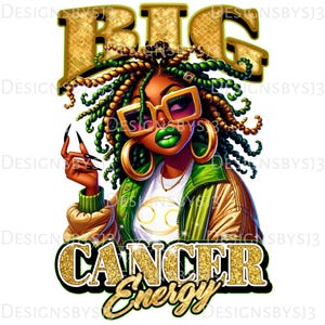 Big Cancer Energy PNG | Water Sign Zodiac Sublimation Design | Cancer Season Clipart | Astrology Digital Download