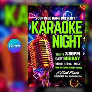 Volantino serata karaoke, volantino evento, modello volantino fai da te, volantino invito festa, volantino festa sabato venerdì sera, volantino social media club