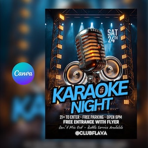 Volantino serata karaoke, volantino evento, modello volantino fai da te, volantino invito festa, volantino festa sabato venerdì sera, volantino social media club