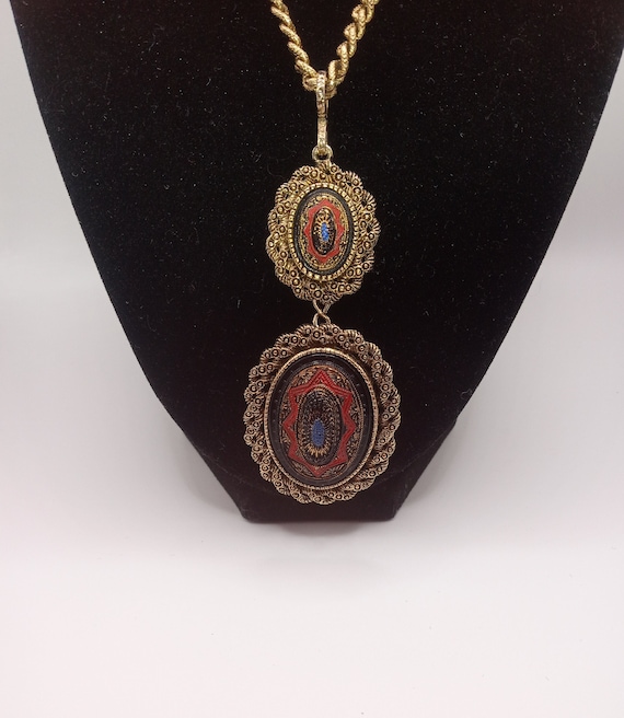 Sarah Coventry Old Vienna Pendant Necklace with D… - image 1