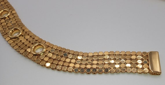 1980s Gold Tone Metal Mesh Women's Belt - image 3