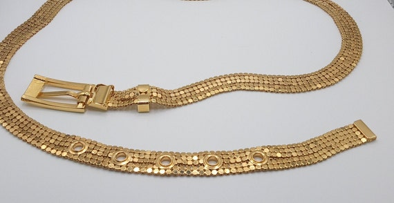 1980s Gold Tone Metal Mesh Women's Belt - image 4