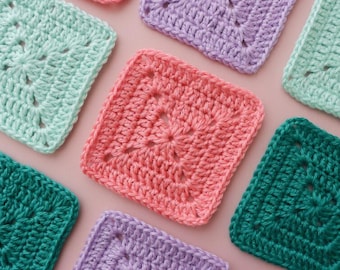 Modern Granny Square Crochet Pattern – Easy Tutorial (Digital Download)