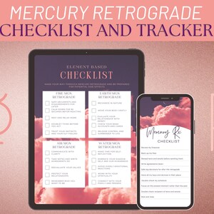 Mercury Retrograde Checklist * Mercury RX Planner * Astrology Life Checklist * Printable Instant Download * Astrology Guide