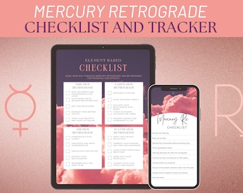 Mercury Retrograde Checklist * Mercury RX Planner * Astrology Life Checklist * Printable Instant Download * Astrology Guide