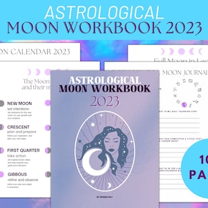 2023 Moon Journal / Moon Planner / Moon Phase Journal Download / Moon Workbook / Moon Manifestation / Law of Attraction / Printable ebook