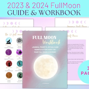 2023 and 2024 Moon Journal Workbook / Moon  Planner Download / Moon Workbook / Full Moon Ritual / Moon Manifestation
